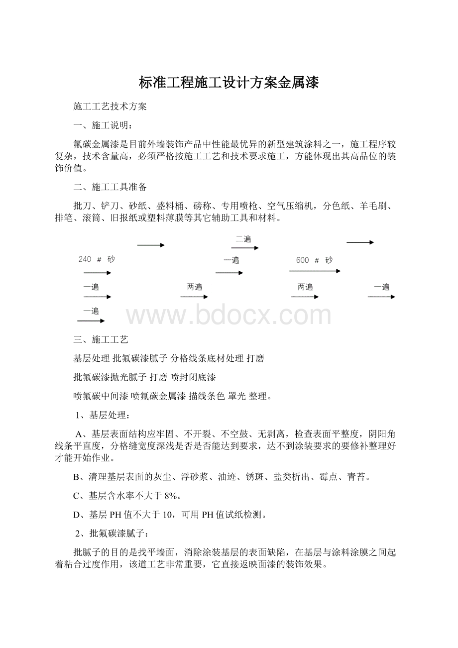 标准工程施工设计方案金属漆Word文件下载.docx