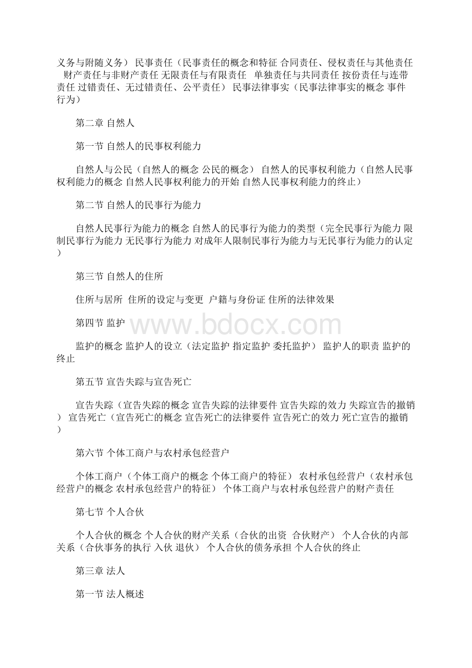 精选资料司法考试民法大纲内容解读Word格式.docx_第2页