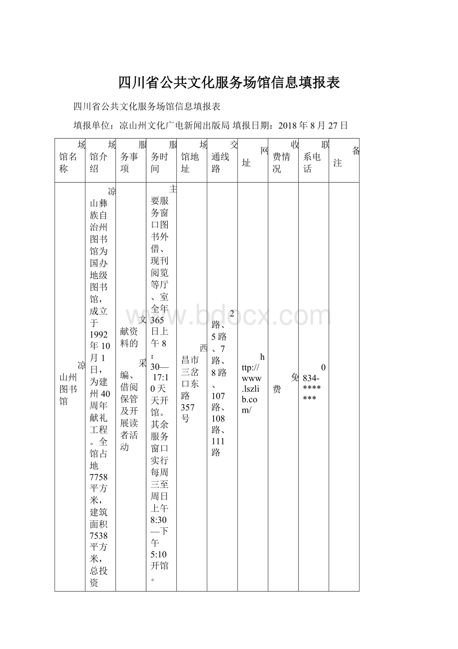 四川省公共文化服务场馆信息填报表.docx_第1页