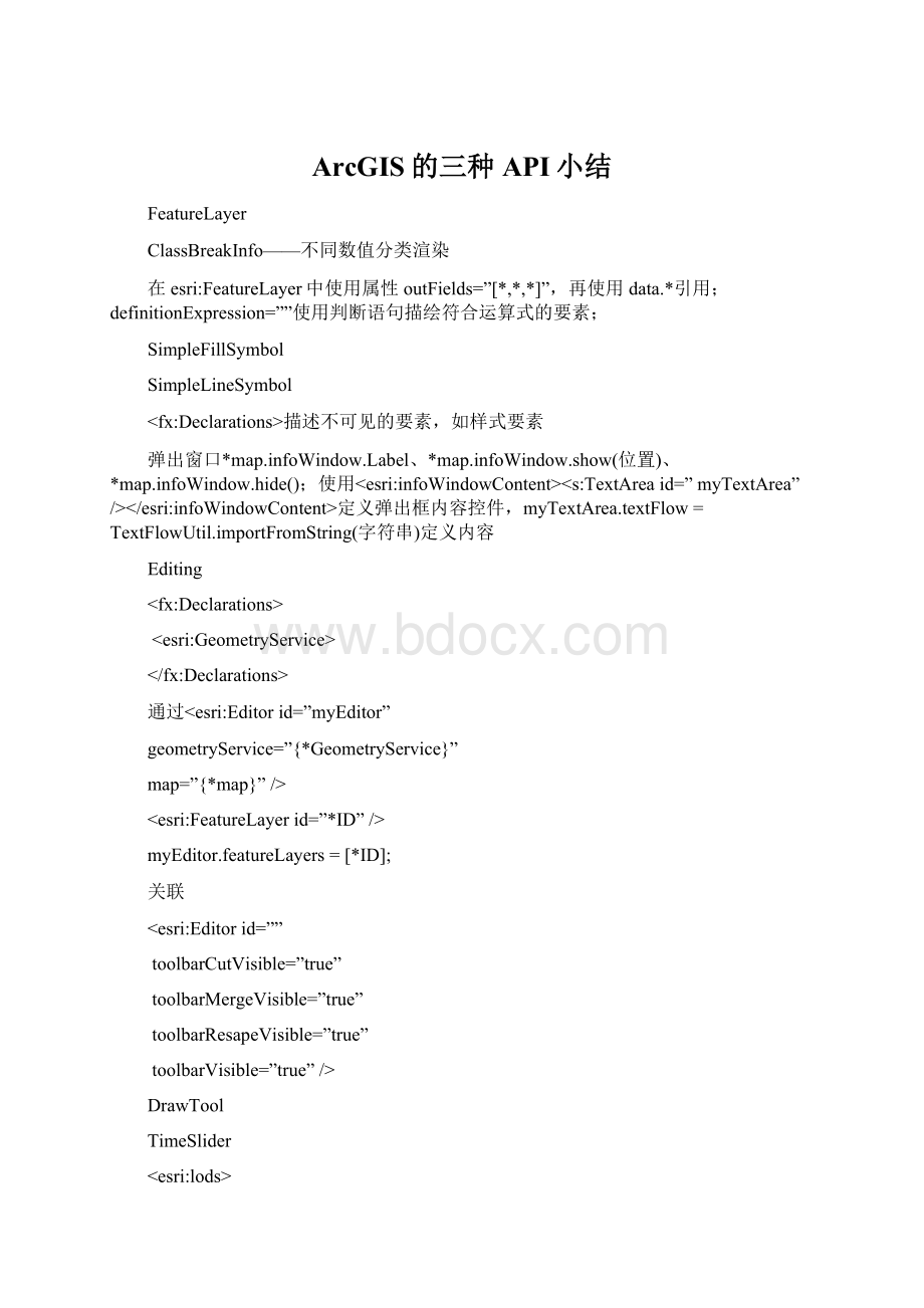 ArcGIS的三种API小结.docx