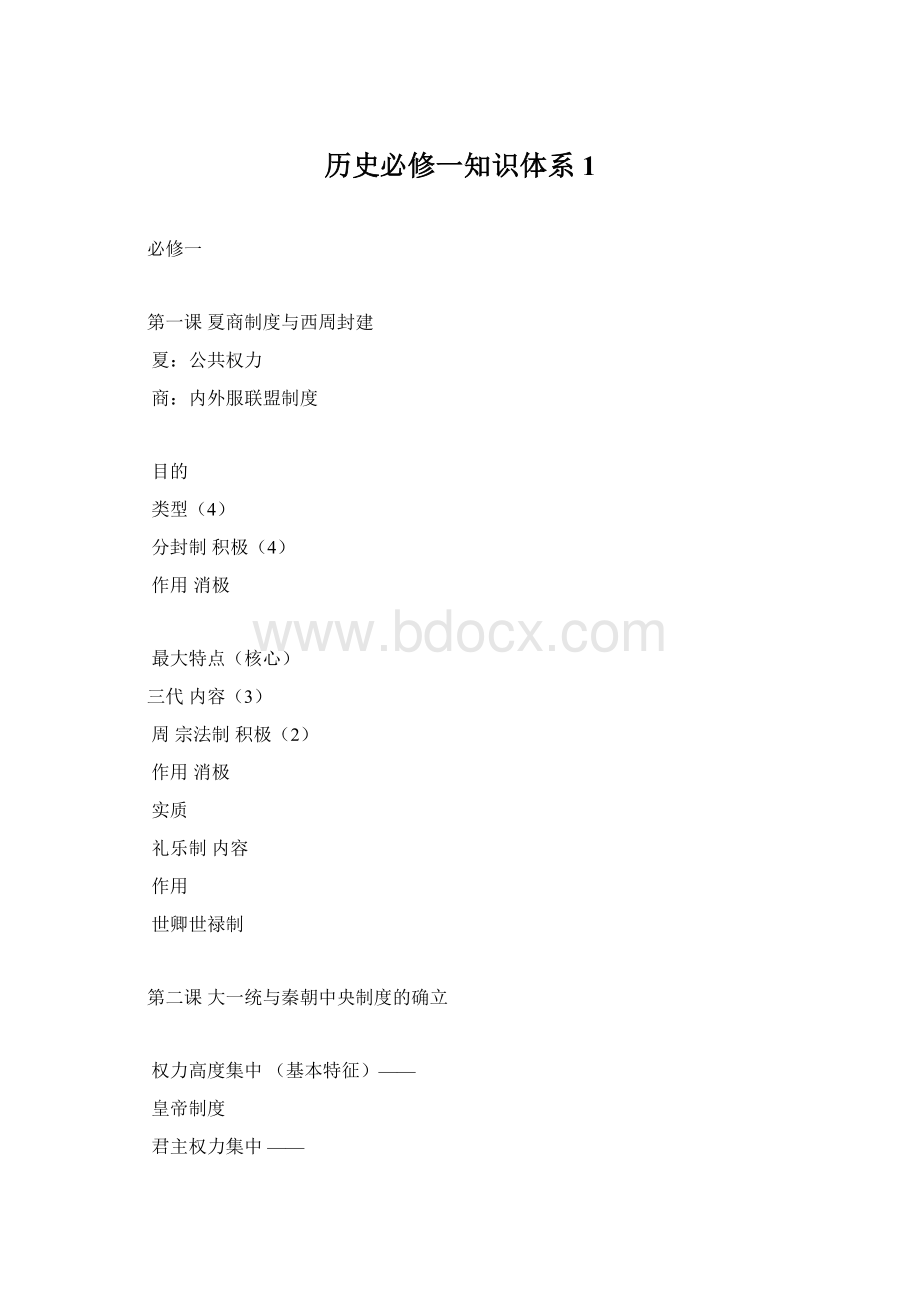 历史必修一知识体系1.docx_第1页