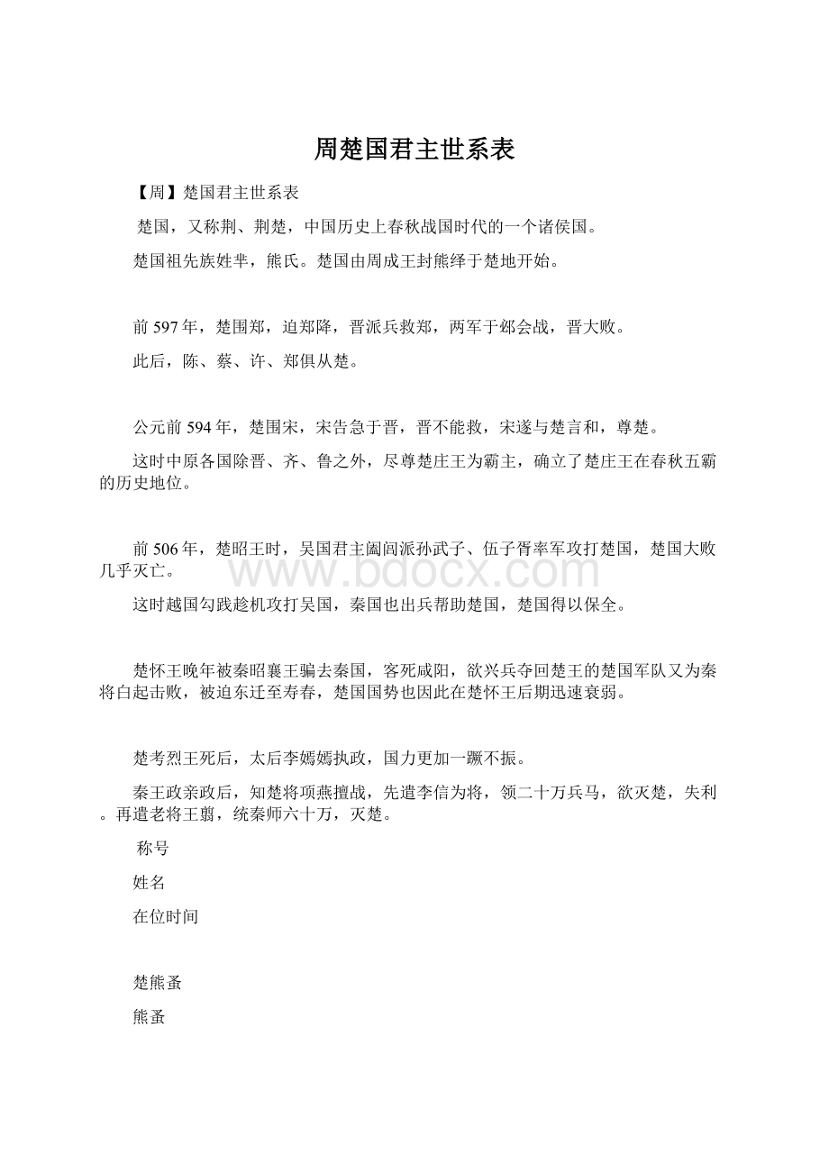 周楚国君主世系表.docx_第1页