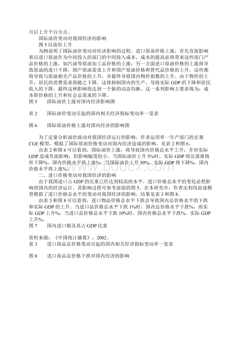 国际油价和进口产品价格总水平变动对我国经济的影响Word文档下载推荐.docx_第3页