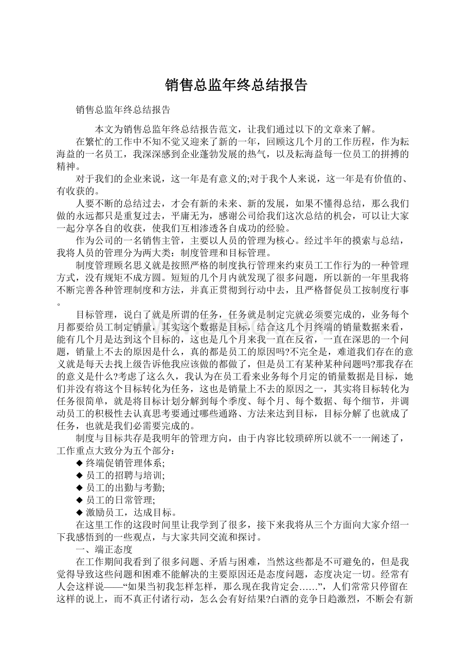 销售总监年终总结报告Word文件下载.docx_第1页