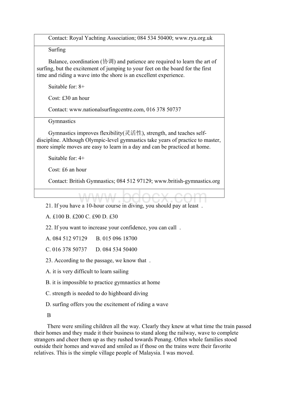 学年山西省祁县中学高一下学期第一次月考英语试题Word文档下载推荐.docx_第2页