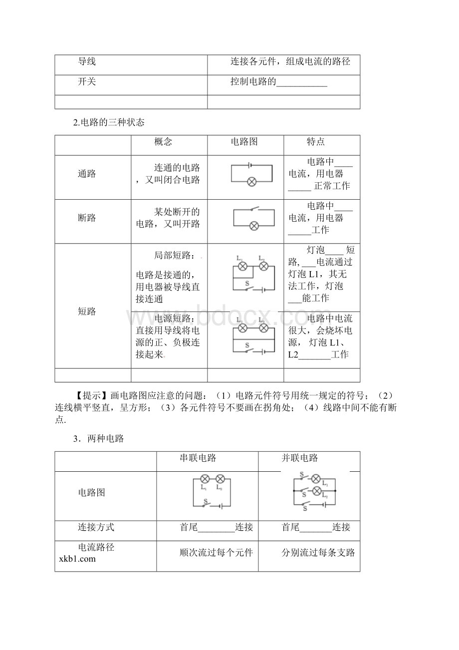 最新省重点中学中考物理总复习资料汇编第16讲电路电流电压电阻文档格式.docx_第3页