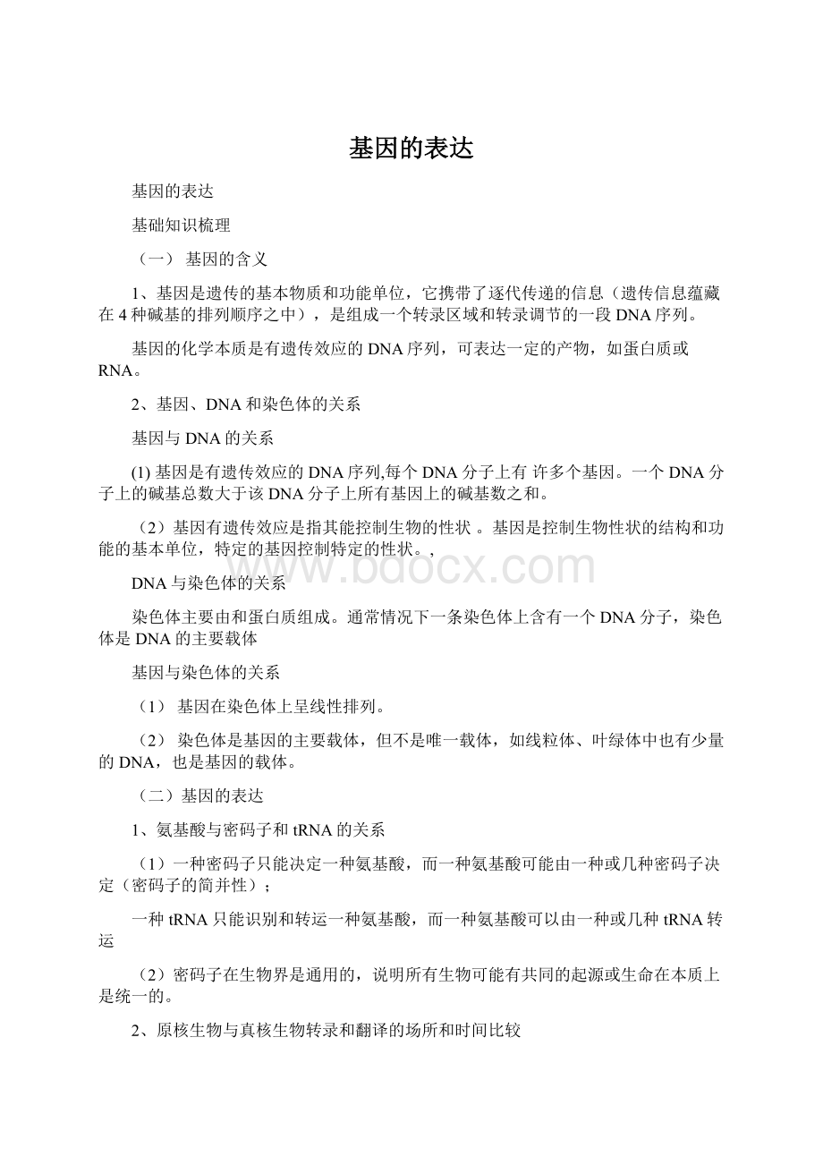 基因的表达文档格式.docx_第1页