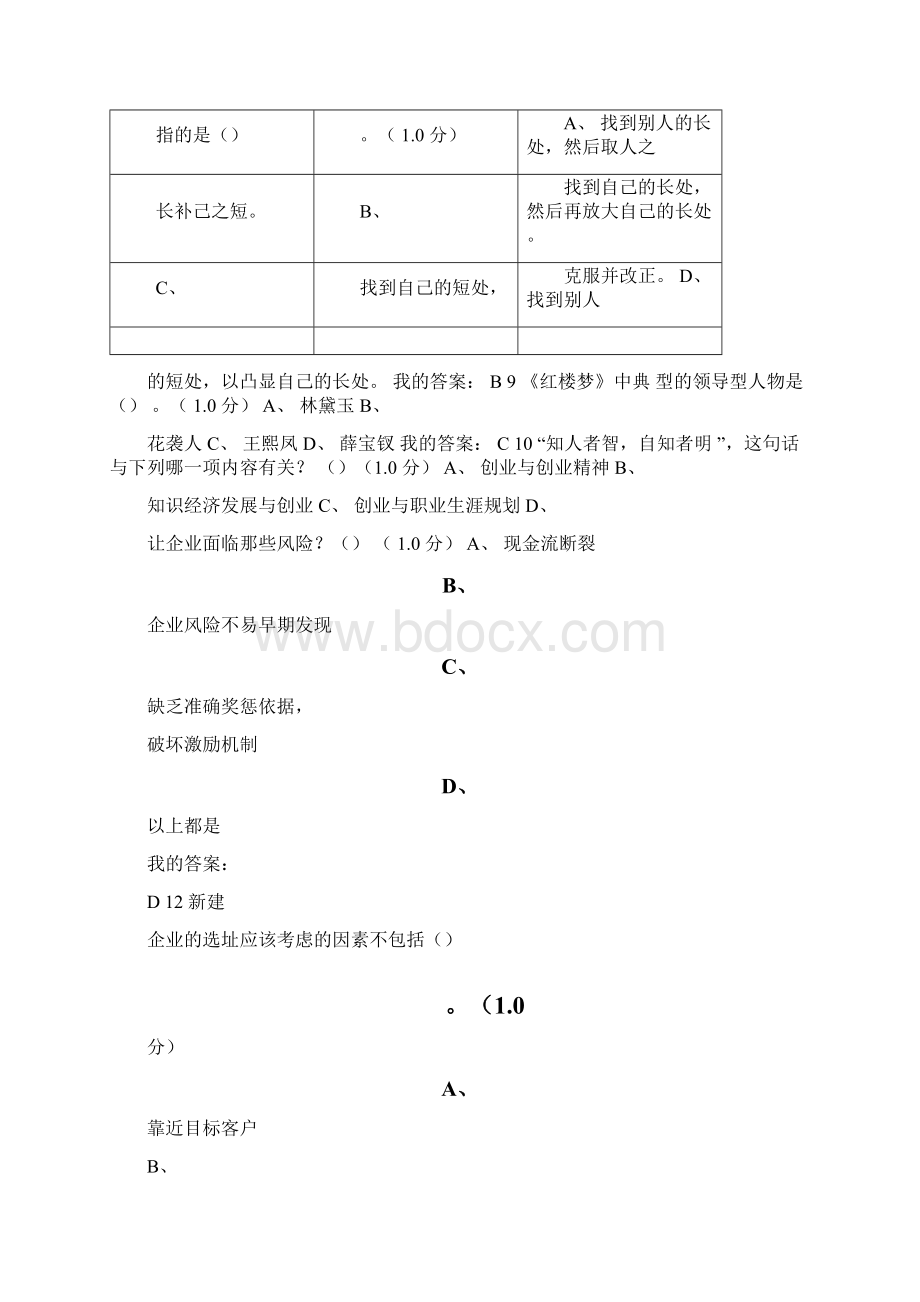 大学生创业基础李肖鸣期末考试答案.docx_第3页