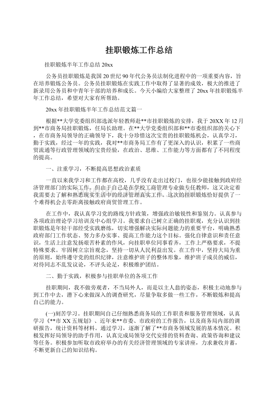 挂职锻炼工作总结Word文件下载.docx_第1页