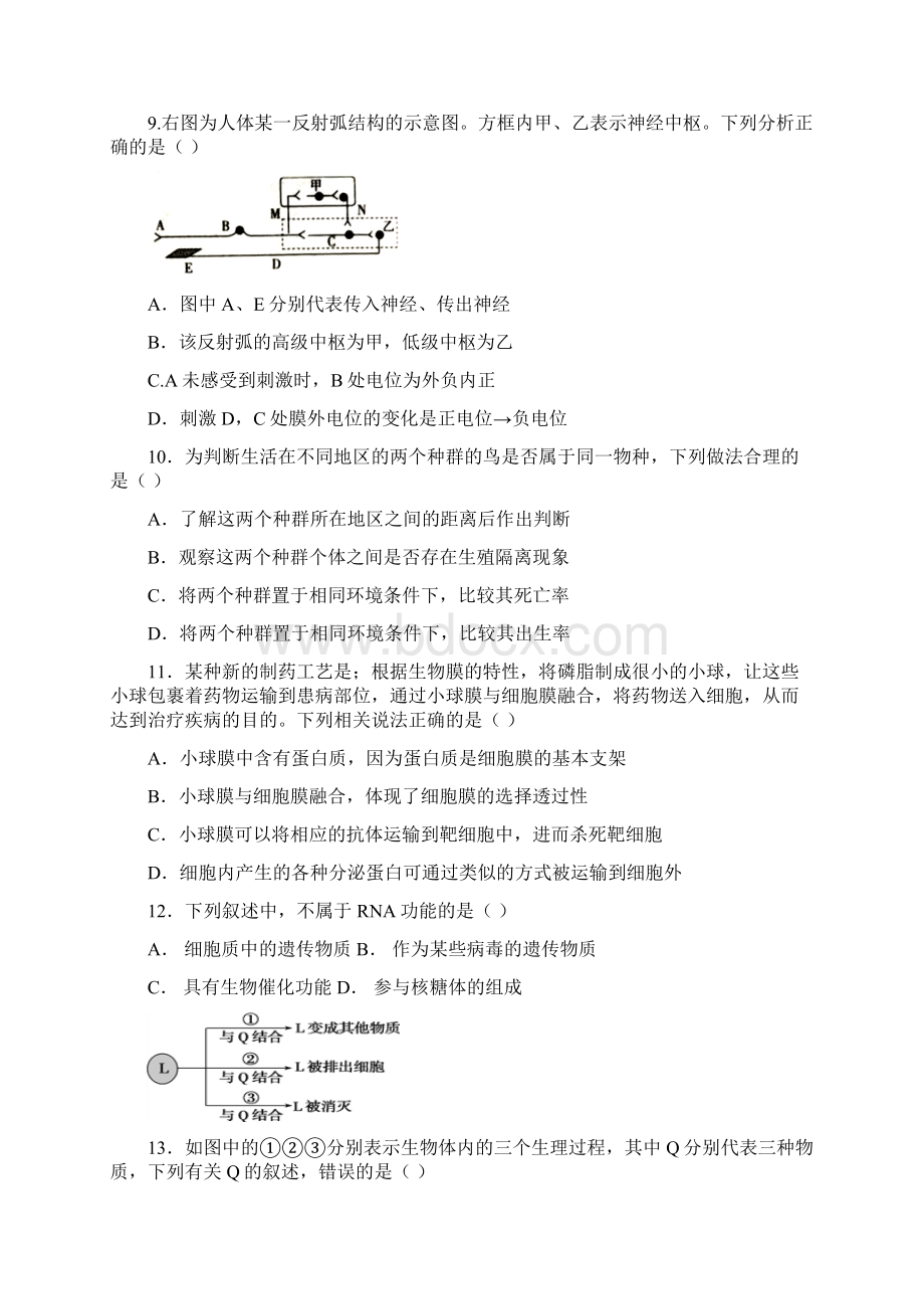 届福建省东山县第二中学高三上学期第三次月考生物试题.docx_第3页