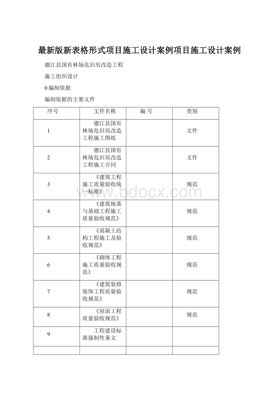 最新版新表格形式项目施工设计案例项目施工设计案例.docx