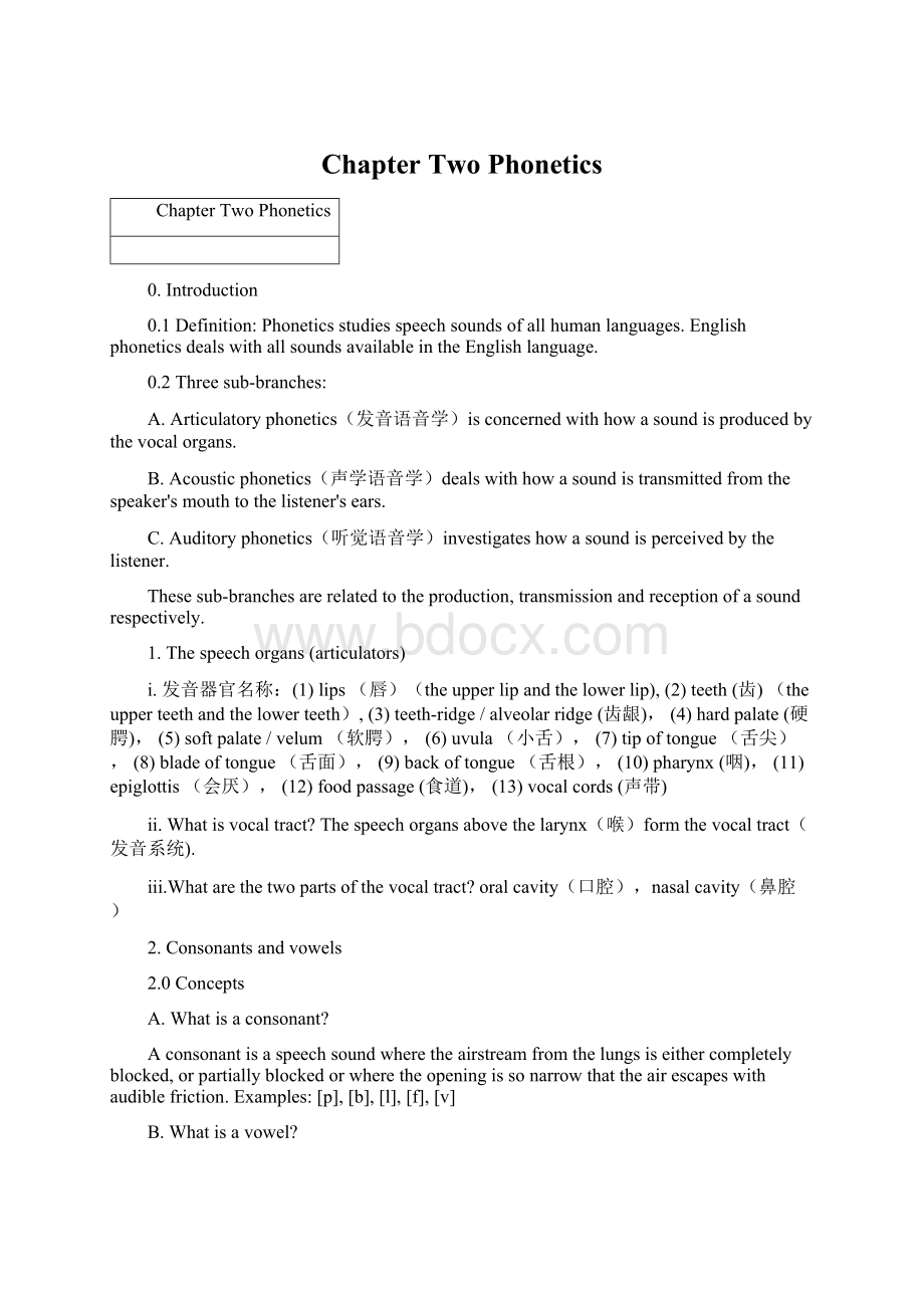 Chapter Two PhoneticsWord格式文档下载.docx_第1页