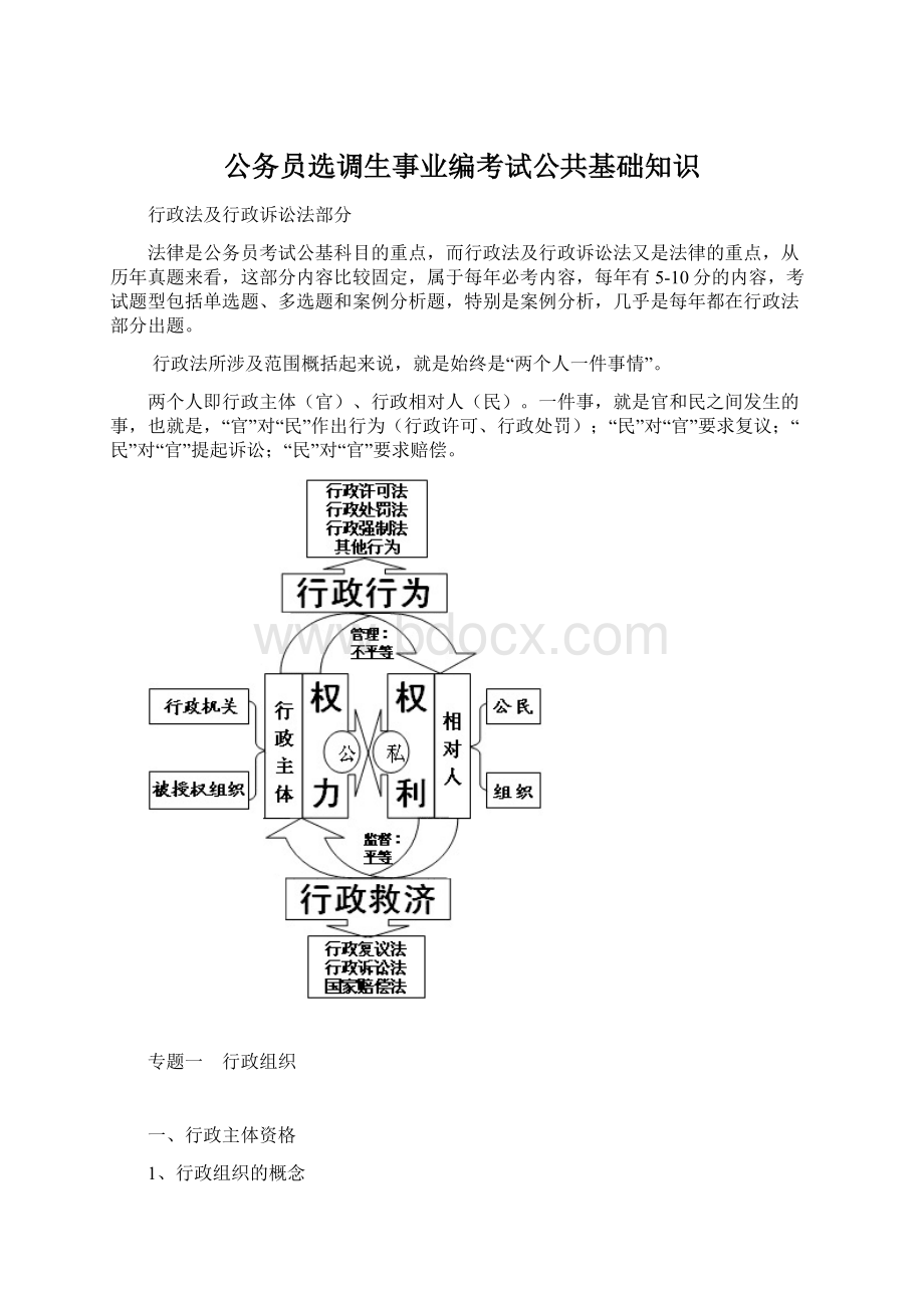 公务员选调生事业编考试公共基础知识Word下载.docx