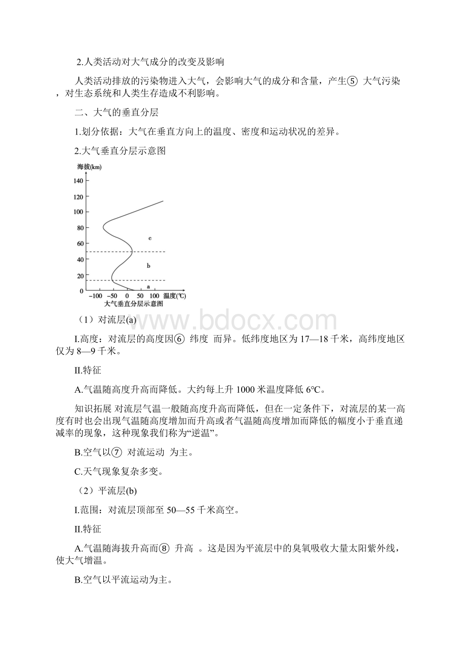 22人教版新教材地理必修第一册知识练习第一节 大气的组成和垂直分层.docx_第2页