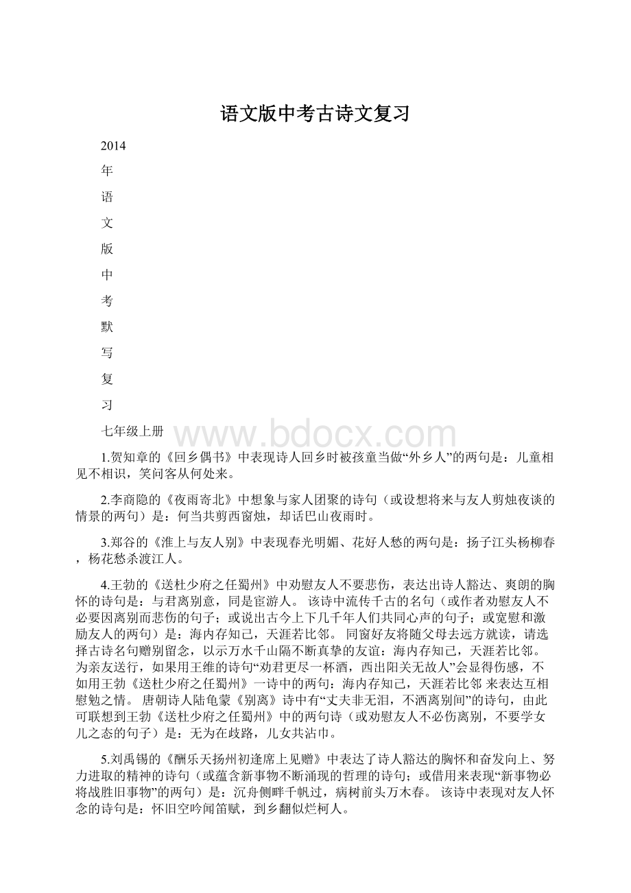 语文版中考古诗文复习Word文档下载推荐.docx