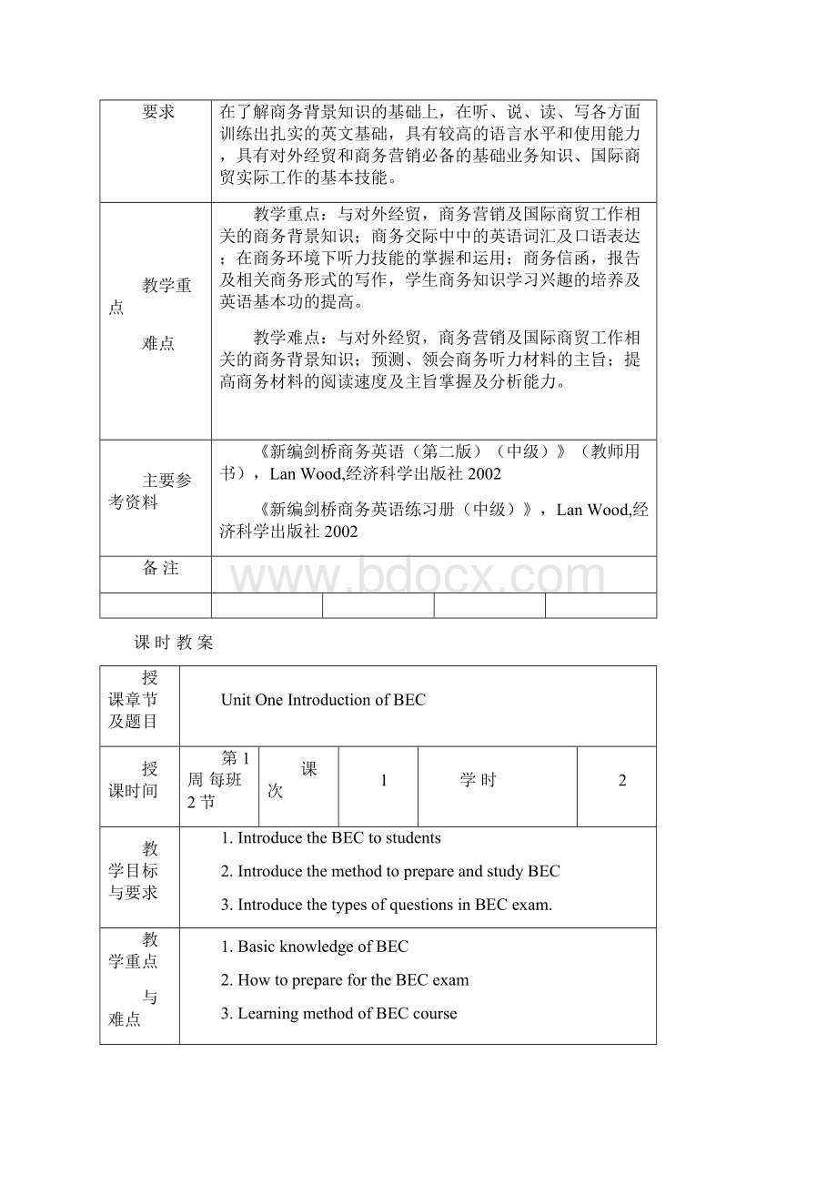 Bec商务英语I1课时教案全文档格式.docx_第2页