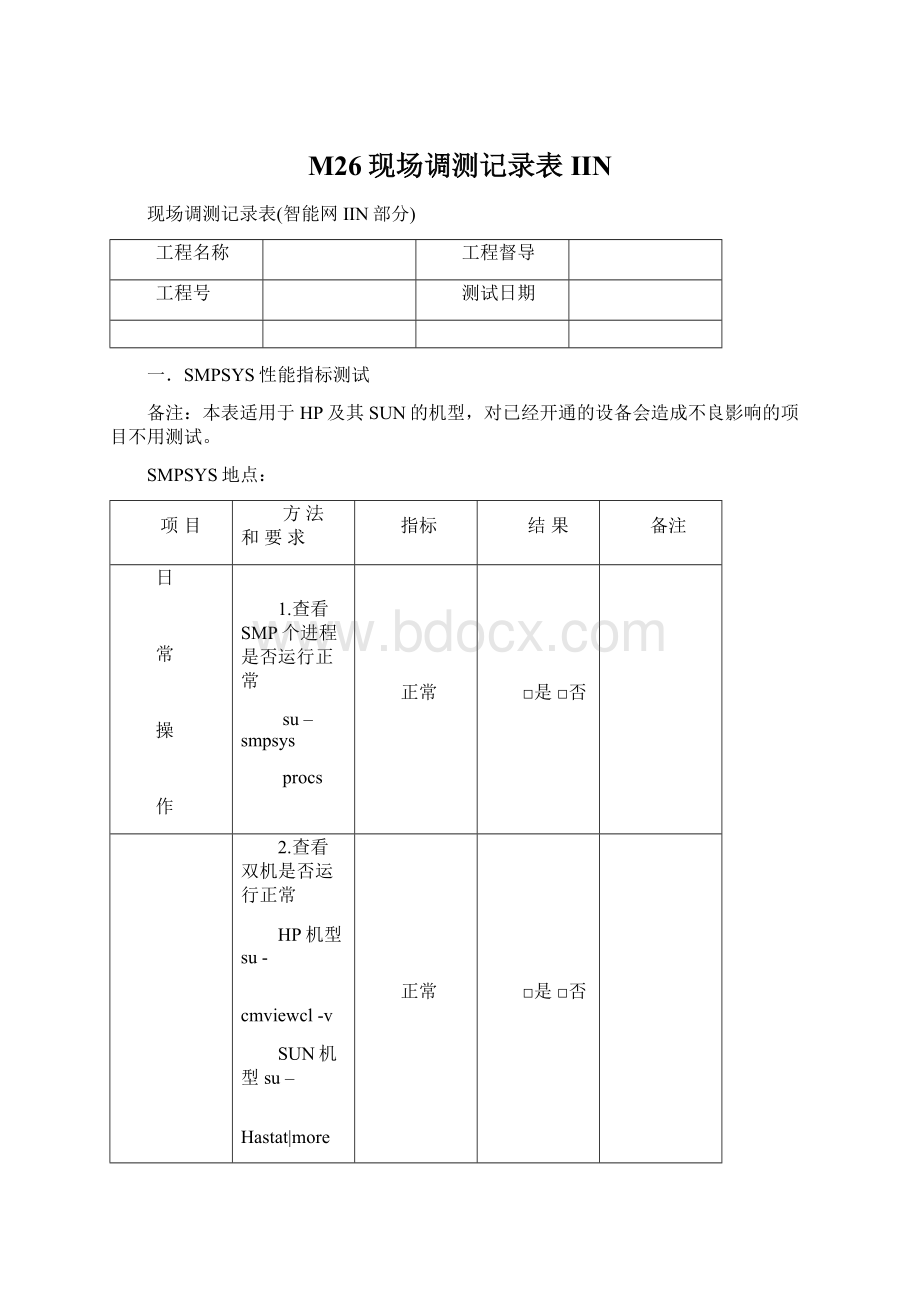 M26现场调测记录表IIN.docx