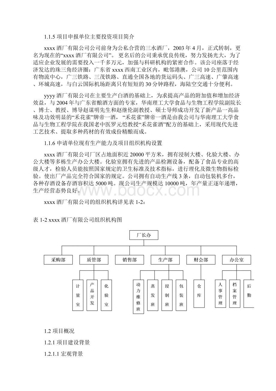 市酒厂搬迁改造项目可行性研究报告Word格式.docx_第2页