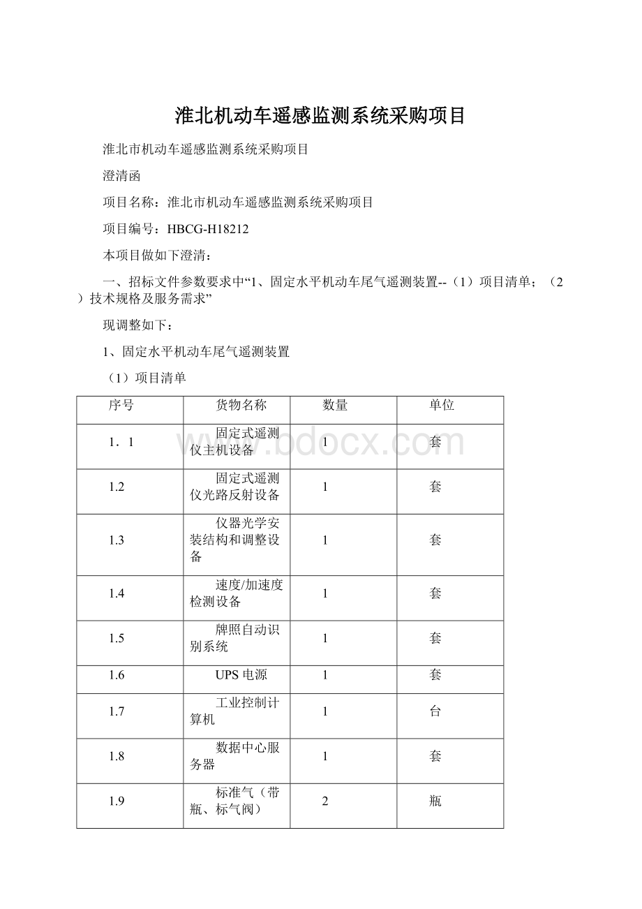 淮北机动车遥感监测系统采购项目.docx_第1页