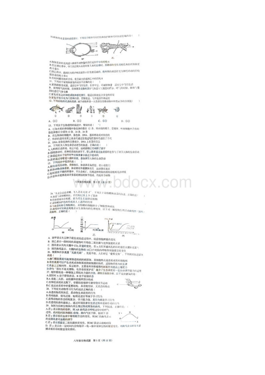 山东省青岛市市北区学年八年级下学期期中质量检生物试题图片版Word文档下载推荐.docx_第3页