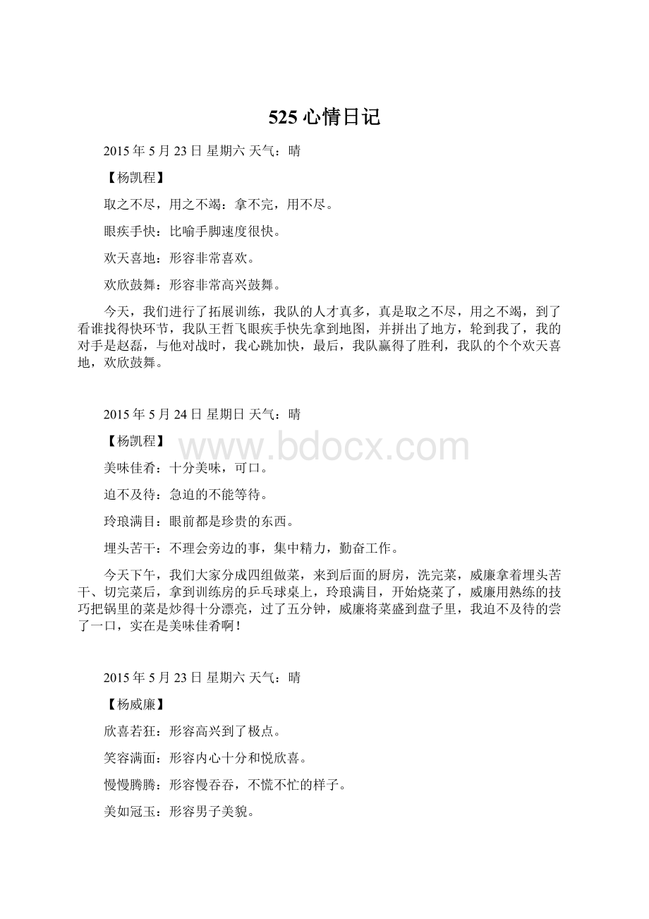 525心情日记文档格式.docx