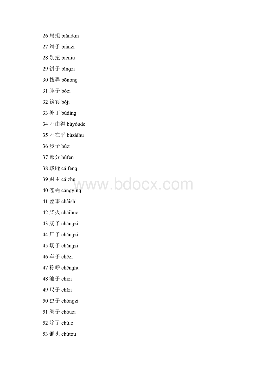 全带拼音新普通话水平测试必读轻声词语表Word文件下载.docx_第2页