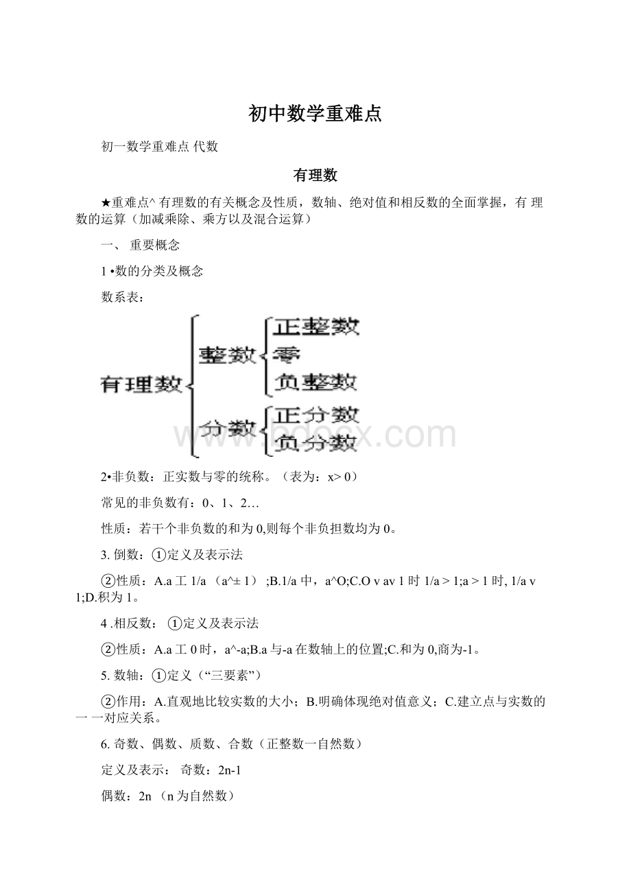 初中数学重难点Word文档格式.docx