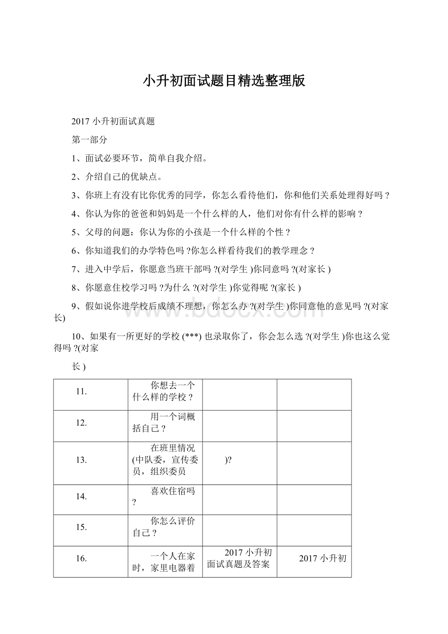 小升初面试题目精选整理版Word文档格式.docx_第1页