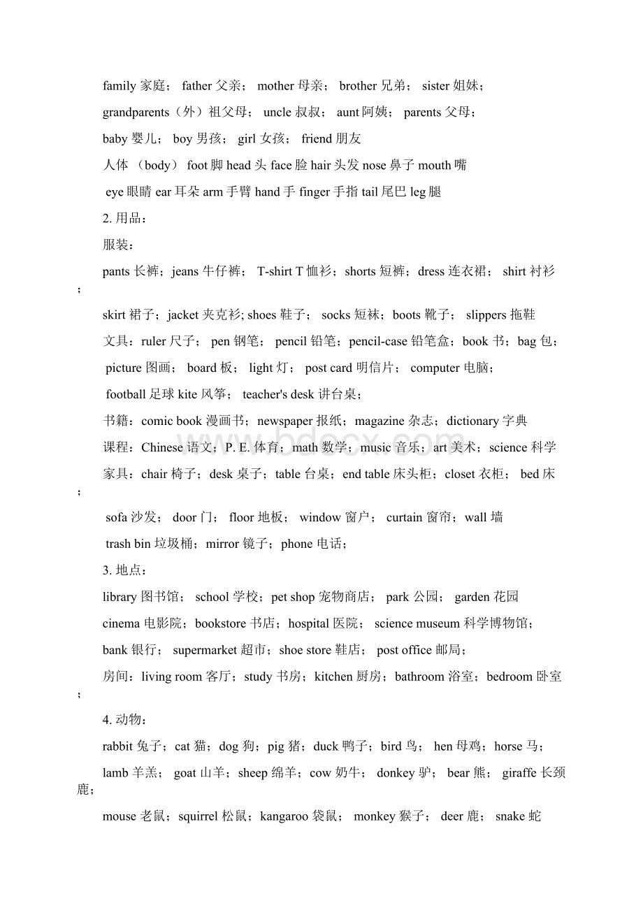 人教小学英语复习全分类Word文档下载推荐.docx_第2页