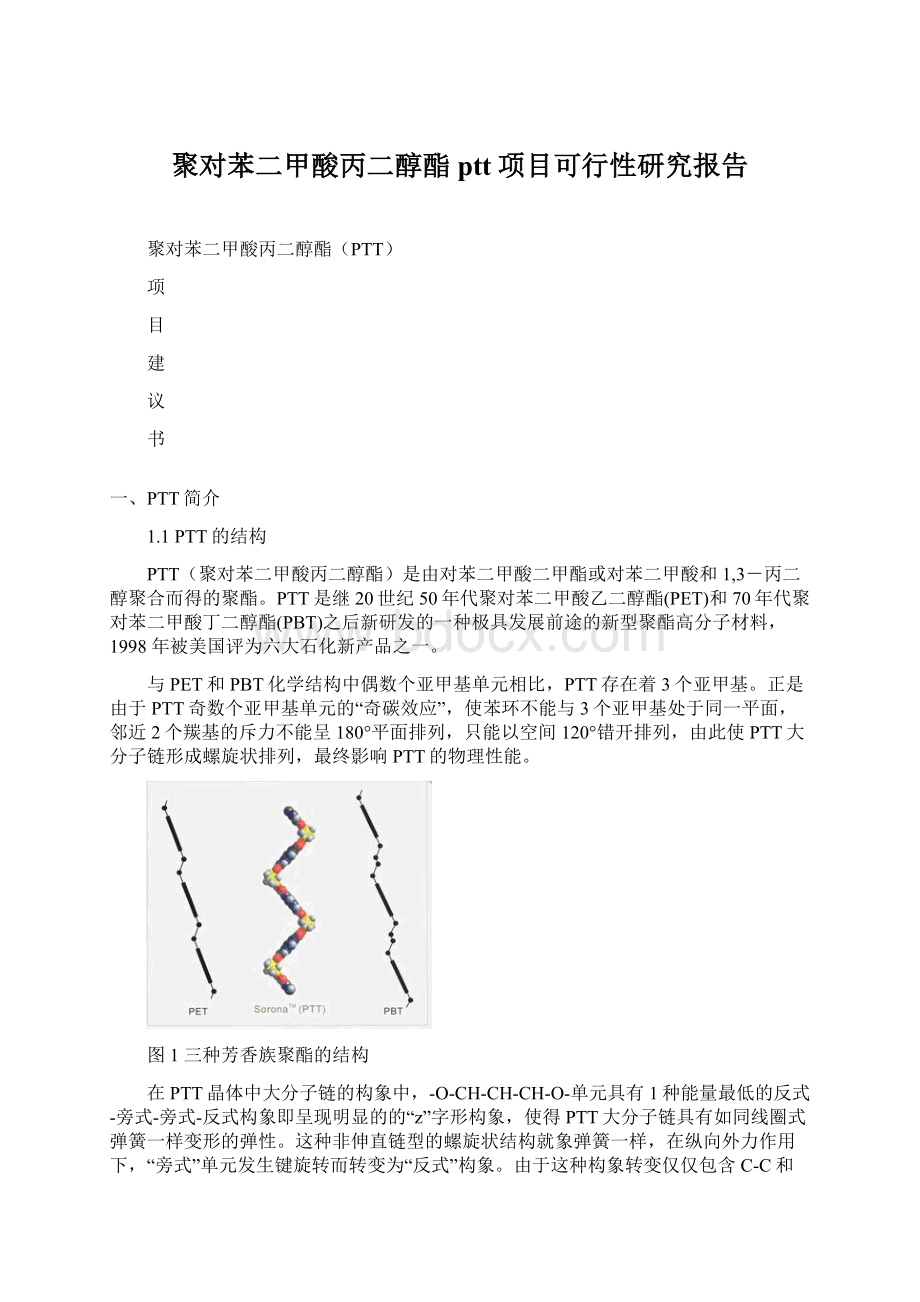 聚对苯二甲酸丙二醇酯ptt项目可行性研究报告.docx_第1页