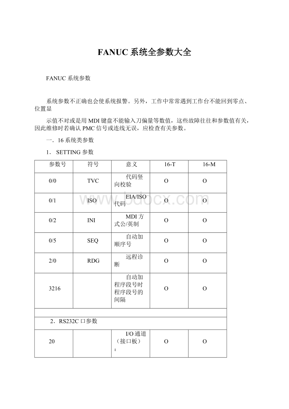 FANUC系统全参数大全.docx