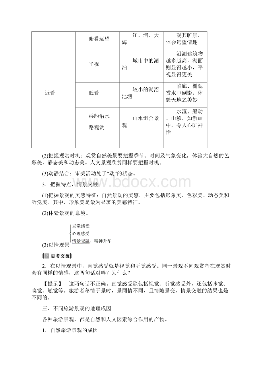 版高中地理第2单元旅游景观欣赏与旅游活动设计第2节旅游景观欣赏学案鲁教版.docx_第2页