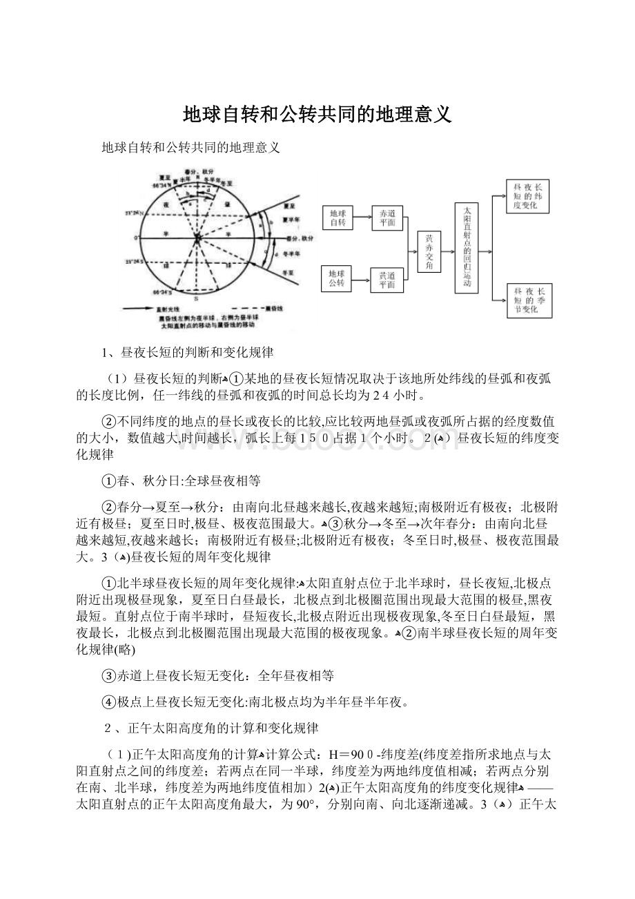 地球自转和公转共同的地理意义Word格式.docx