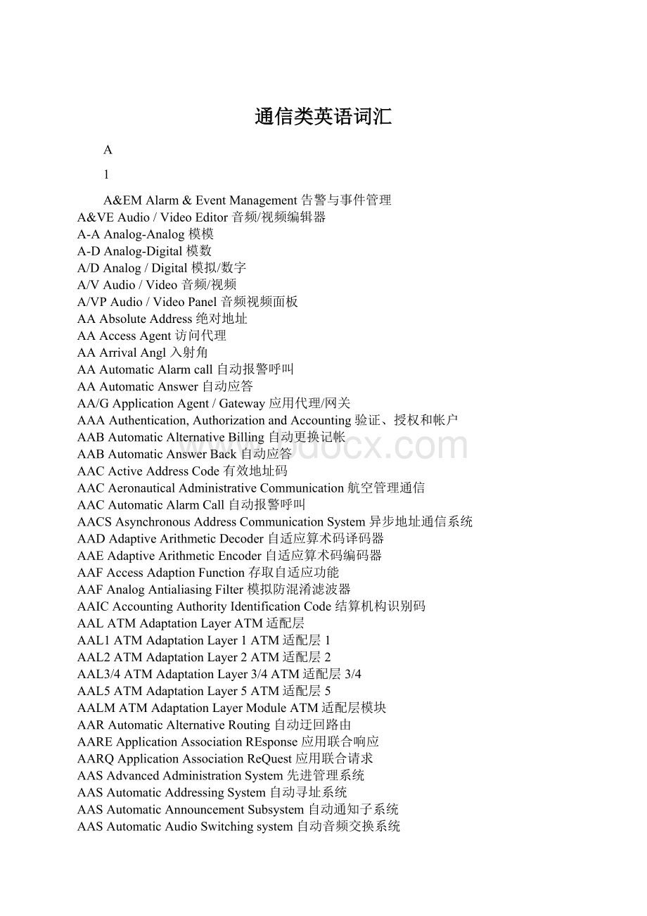 通信类英语词汇.docx_第1页