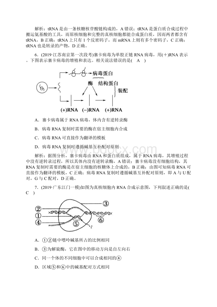 高考一轮复习人教版基因的表达作业doc.docx_第3页