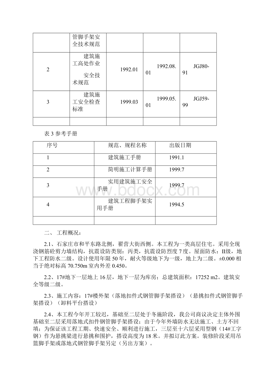 17#115脚手架悬挑方案文档格式.docx_第2页