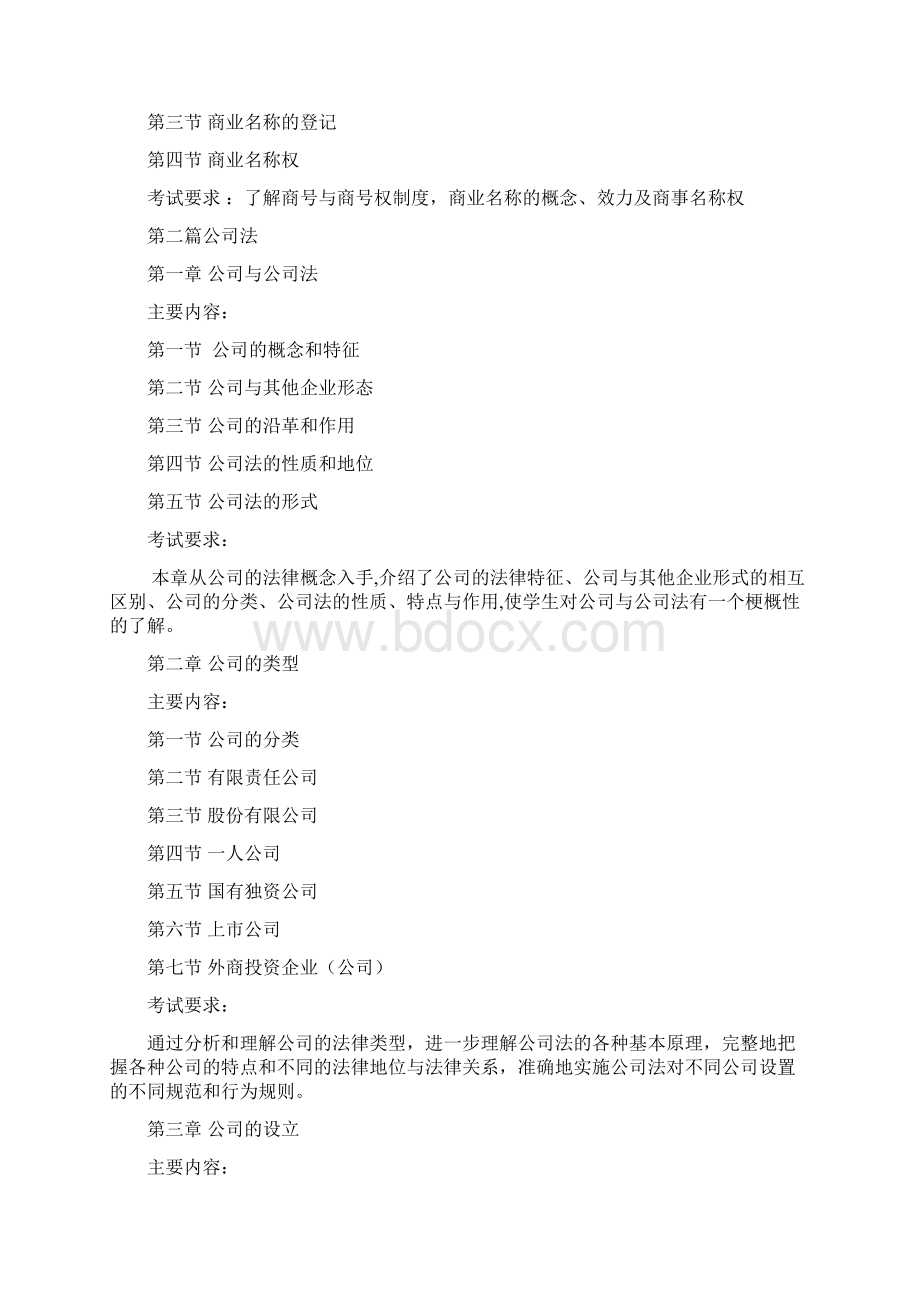 商法学课程考试大纲Word格式.docx_第3页