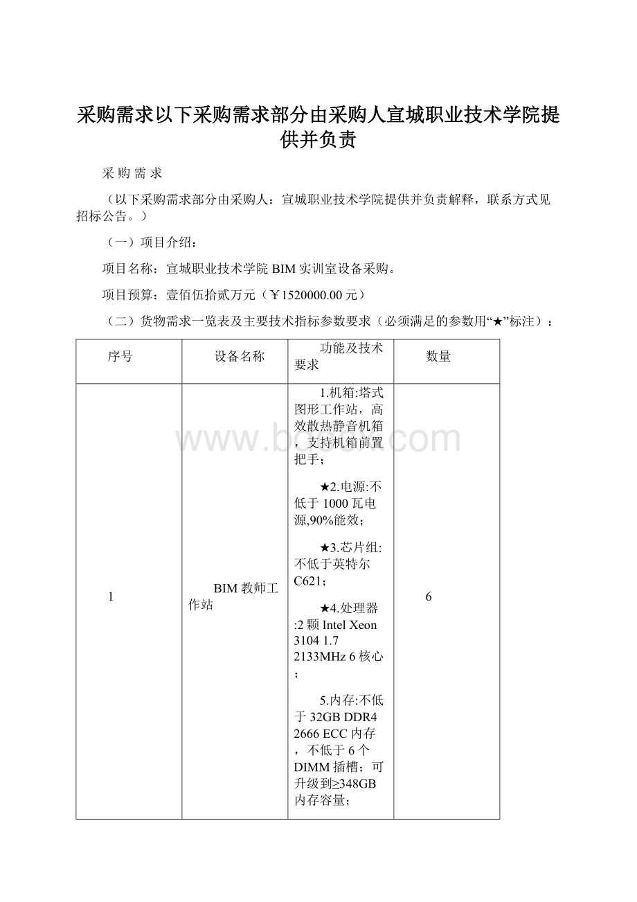 采购需求以下采购需求部分由采购人宣城职业技术学院提供并负责.docx