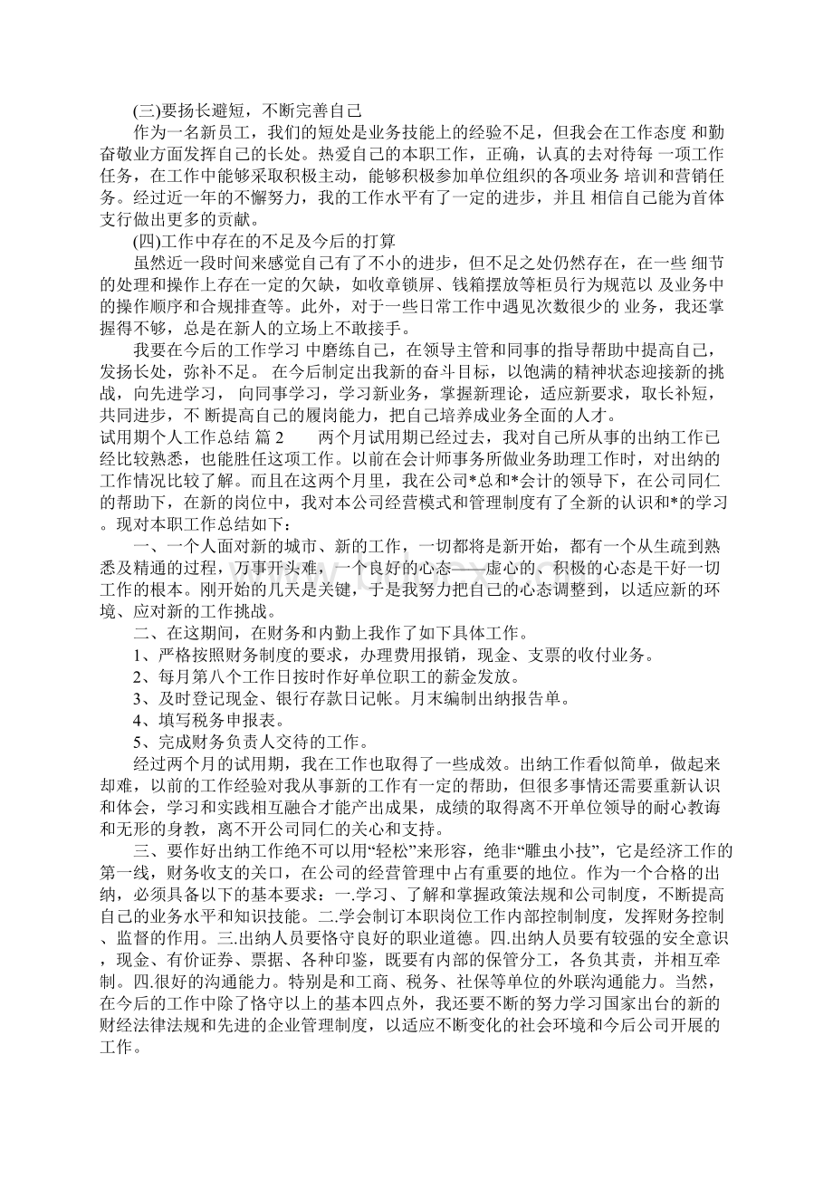 关于试用期个人工作总结集锦八篇.docx_第2页