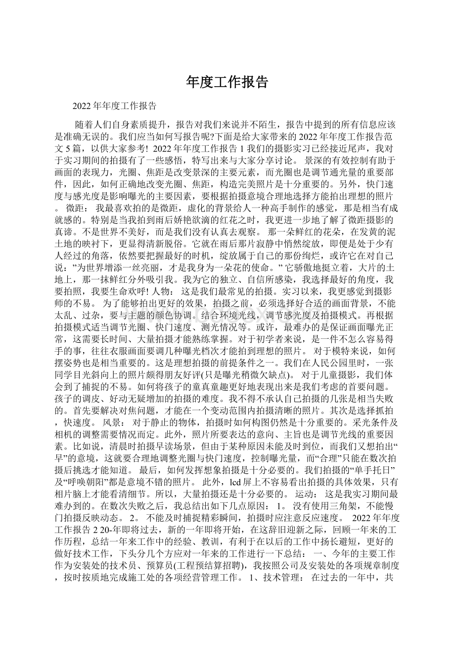 年度工作报告Word文件下载.docx