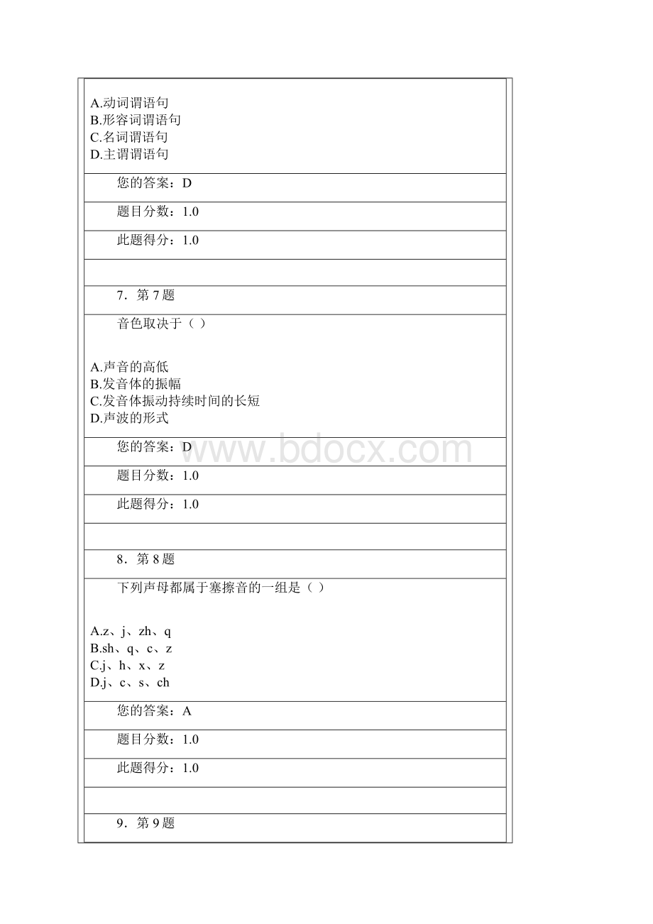 华师在线春季现代汉语答案只有92分错误的已经加深颜色自己更改.docx_第3页