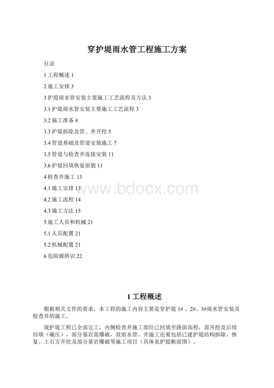 穿护堤雨水管工程施工方案.docx