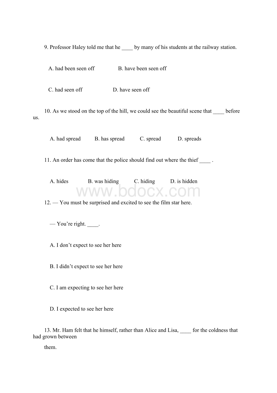 中考英语动词时态语态及情态动词专练100题.docx_第3页