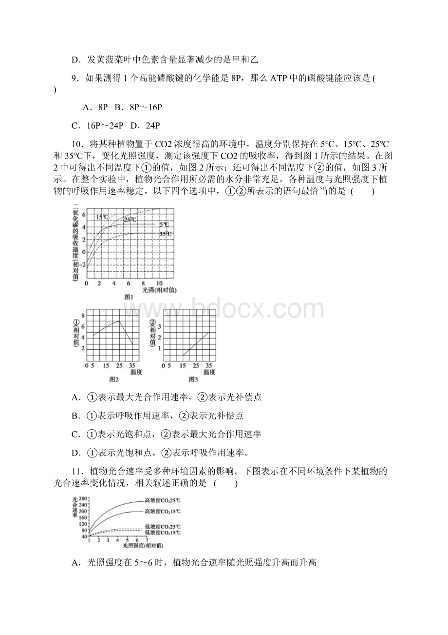 专题2 细胞的代谢 训练.docx_第3页