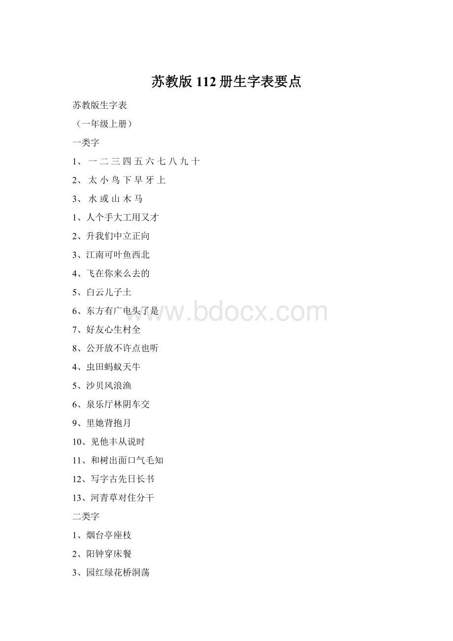 苏教版112册生字表要点.docx