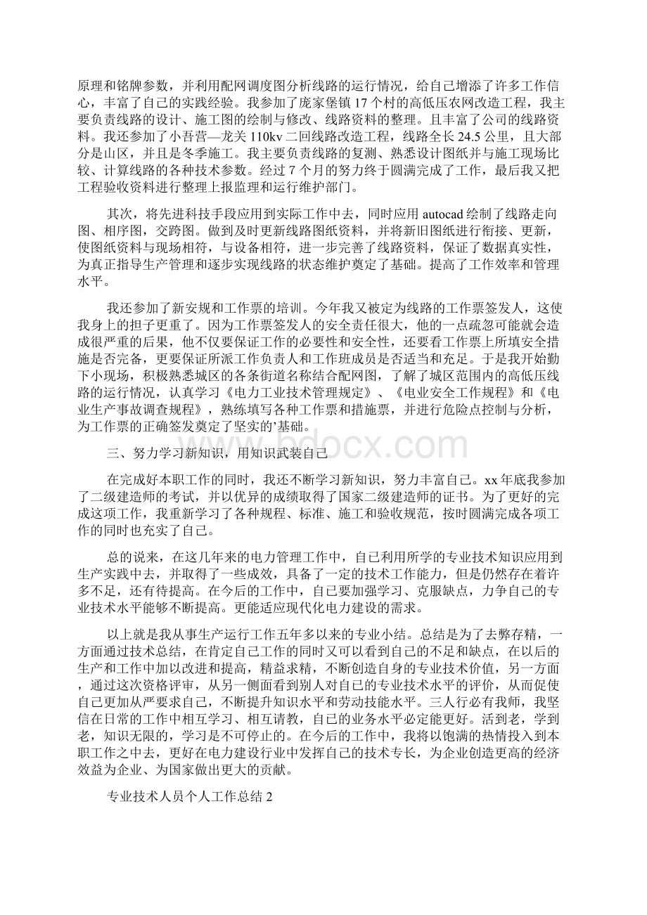 专业技术人员个人工作总结范文精选3篇.docx_第2页