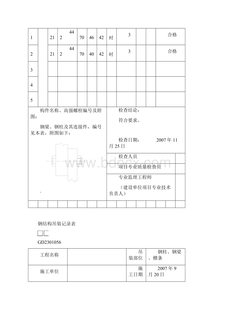 高强度螺栓连接副施工质量检查记录表.docx_第2页