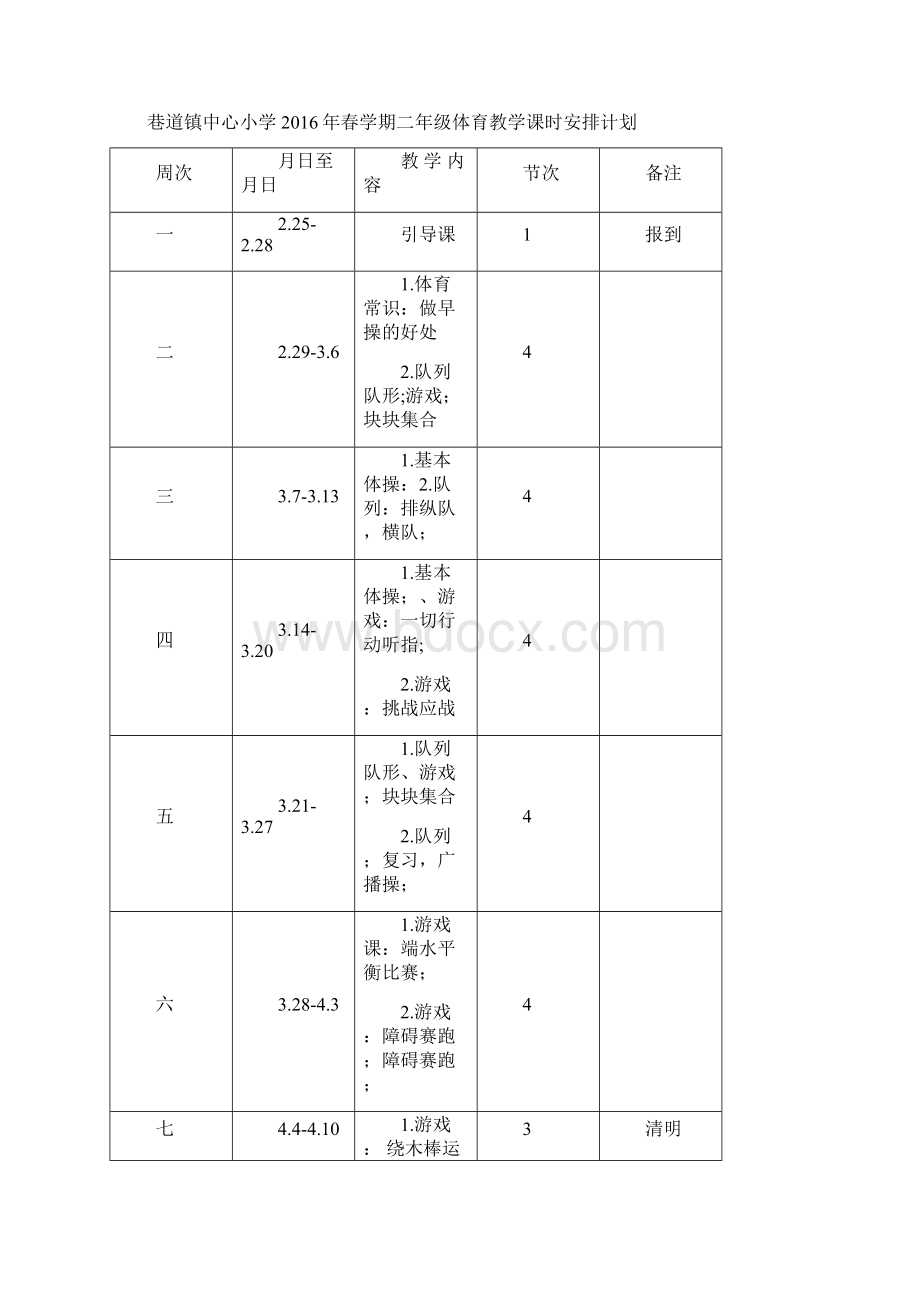 小学二年级下册体育计划及教案.docx_第3页