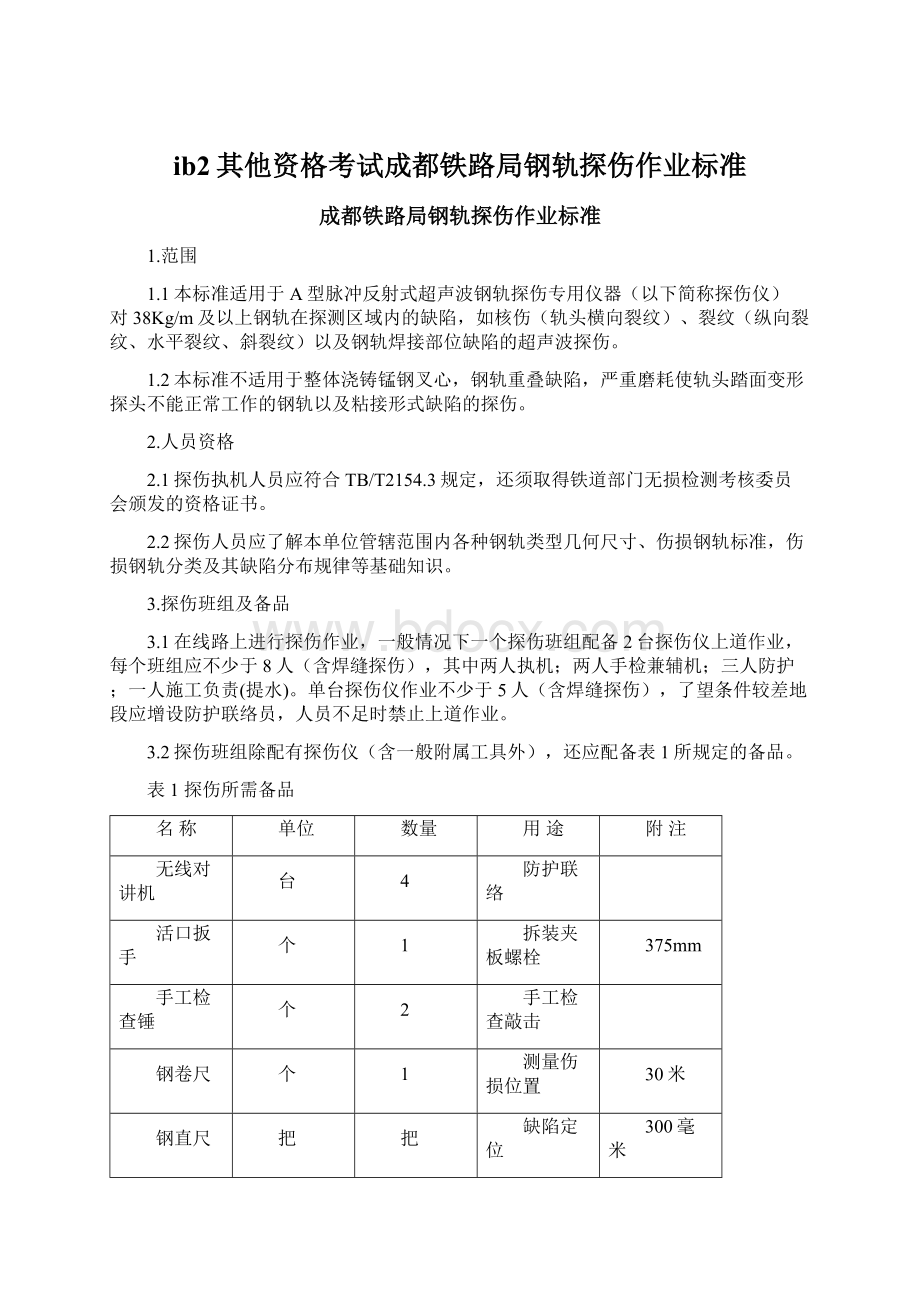 ib2其他资格考试成都铁路局钢轨探伤作业标准.docx_第1页