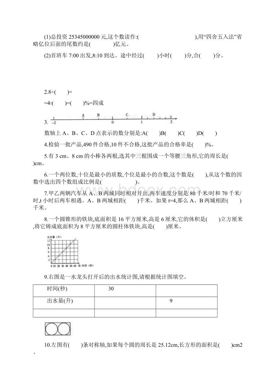 小升初六年级数学下册学业水平监测考试真题卷长沙市2套真卷.docx_第2页